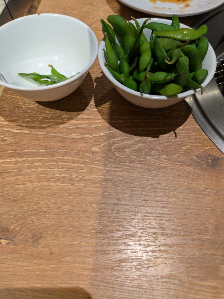 牛角焼肉酒場　二人分の枝豆